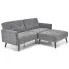 Popielata sofa rozkładana z podnóżkiem - Leris