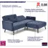 granatowa sofa z podnóżkiem Cavani