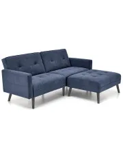 Granatowa sofa narożna z funkcją spania - Leris w sklepie aosom.live