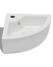 Biała narożna umywalka ceramiczna - Selene w sklepie aosom.live