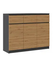 Komoda z drzwiczkami do salonu antracyt + dąb artisan - Haklen w sklepie aosom.live