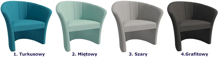 Grafitowy stylowy fotel kubełkowy do salonu Hexar