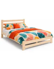 Drewniane małżeńskie  łóżko do sypialni skandynawskie 160x200 - Lids 3X w sklepie aosom.live