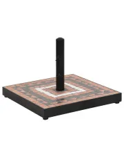 Ceramiczna kwadratowa podstawa do parasola terakota + czarny - Hatori w sklepie aosom.live