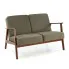 Oliwkowa drewniana sofa tapicerowana - Alexander 4X