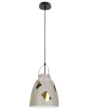 Szara lampa wisząca z chromowanymi elementami - D150-Apos w sklepie aosom.live