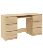 Minimalistyczne biurko w kolorze dębu sonoma - Sanmi w sklepie aosom.live