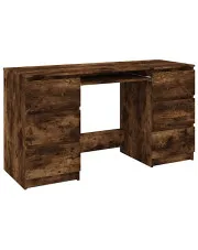 Minimalistyczne biurko w kolorze przydymionego dębu - Sanmi w sklepie aosom.live