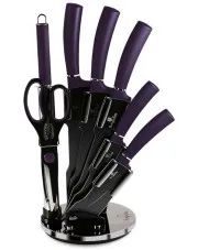 Fioletowy zestaw stalowych noży w obrotowym stojaku - Eproni 4X w sklepie aosom.live