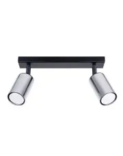 Podwójna lampa sufitowa reflektorowa czarny + chrom - A570-Hesa w sklepie aosom.live