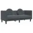 Ciemnoszara aksamitna sofa 2-osobowa z poduszkami - FINO 4X