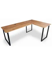 Industrialne duże biurko w kształcie litery L 120x180x60 dąb craft złoty - Verdot w sklepie aosom.live