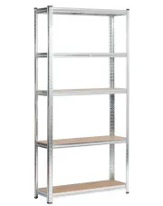 Metalowy srebrny regał do piwnicy 180 cm - Filove 5X w sklepie aosom.live