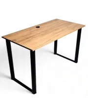 Industrialne biurko do pracy 120x60 dąb craft złoty - Trilox w sklepie aosom.live
