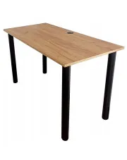 Proste loftowe biurko z regulacją wysokości nóżek 120x60 dąb craft złoty - Roteso w sklepie aosom.live