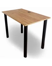 Industrialne biurko z regulowanymi nogami 90x60 dąb craft złoty - Roteso w sklepie aosom.live