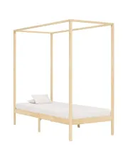 Łóżko w kolorze naturalnego drewna sosnowego 90x200cm - Tamai w sklepie aosom.live