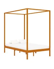 Miodowo brązowe minimalistyczne łóżko 120x200cm - Tamai w sklepie aosom.live