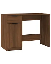 Biurko z szafką w kolorze brązowego dębu - Reves w sklepie aosom.live