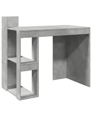 Proste biurko z półkami szary beton - Clinex w sklepie aosom.live
