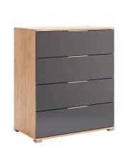 Komoda z 4 szufladami dąb craft + lava mat - Kyle 11X w sklepie aosom.live