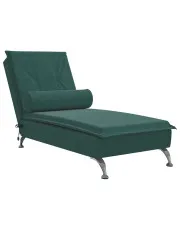 Elegancki zielony szezlong z aksamitną tapicerką - Beluso 4X w sklepie aosom.live