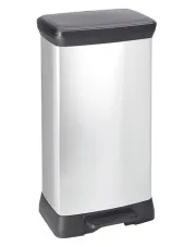 Srebrny prostokątny kosz na śmieci 50L - Olisso 4X w sklepie aosom.live