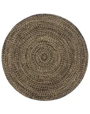 Czarny okrągły dywanik w rustykalnym stylu 150 cm - Nodis 5X w sklepie aosom.live