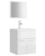 Biały zestaw mebli łazienkowych z umywalką połysk - Coda 4X w sklepie aosom.live
