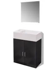 Czarny minimalistyczny zestaw mebli łazienkowych - Nyos 6X w sklepie aosom.live