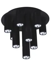 Czarna okrągła lampa sufitowa z 10 spotami - A738-Rimo w sklepie aosom.live