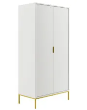 Biała szafa w stylu glamour ze złotymi detalami - Pascal 8X w sklepie aosom.live