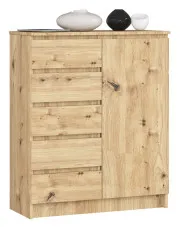Komoda z 5 szufladami i półkami dąb artisan - Werta w sklepie aosom.live