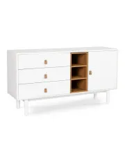 Biała nowoczesna komoda na nóżkach 140 cm - Ofro 3X w sklepie aosom.live