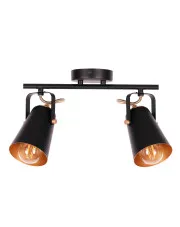 Czarna industrialna lampa sufitowa z 2 reflektorami - A775-Sorella w sklepie aosom.live