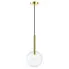 Złota lampa wisząca ze szklanym kloszem - K575-Kornel
