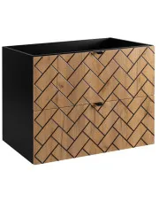 Nowoczesna szafka pod umywalkę z 2 szufladami 80 cm czarny + dąb craft złoty - Aploni 5X w sklepie aosom.live