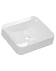 Biała ceramiczna umywalka na blat - Nafix w sklepie aosom.live