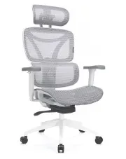 Ergonomiczny biały fotel biurowy z nylonową podstawą - Lirena w sklepie aosom.live
