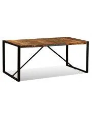 Industrialny stół Antors 2R 180 cm - drewno regenerowane w sklepie aosom.live