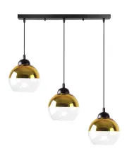 Nowoczesna potrójna lampa wisząca ze złotymi kloszami - D238-Calme w sklepie aosom.live