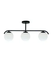 Czarna lampa sufitowa ze szklanymi kloszami - Ovel w sklepie aosom.live