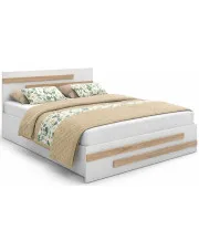 Białe łóżko z pojemnikiem i materacem 120x200 cm - Resso 3X w sklepie aosom.live