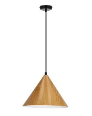 Lampa wisząca z kloszem imitującym drewno jasny dąb - D281-Inox w sklepie aosom.live