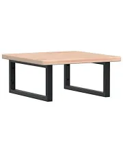 Naturalne drewno półka czarne uchwyty 50x50 - Bafo w sklepie aosom.live