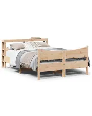 Dwuosobowe łóżko sosnowe z zagłówkiem 160x200 - Kramer 4X w sklepie aosom.live
