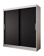 Bialo-czarna minimalistyczna szafa przesuwna - Kaliope 3X w sklepie aosom.live