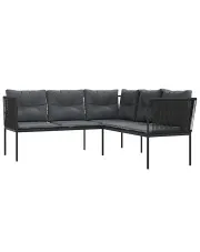Narożna sofa ogrodowa czarna - Niwa w sklepie aosom.live