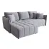 Błękitna welurowa sofa w kształcie litery L - Monetto