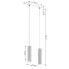 wymiary wiszacej lampy oliwkowej D298